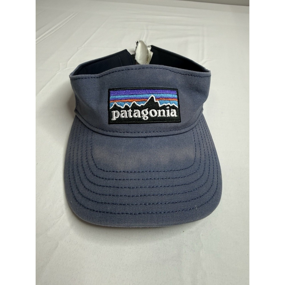 Patagonia Blue P-6 Logo Adjustable Buckle Visor Hat Unisex OSFA Spring 2018